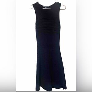 Antonio Melani Molly Midnight Navy Textured Knit Fit Flare Dress Size S Career